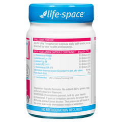 Life-Space Urogen Probiotic for Women 60 Capsules directions and probiotic strains label