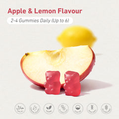 Teddi Lab by Unichi Apple Cider Vinegar Gummy 60 Gummies Apple & Lemon flavour and directions image