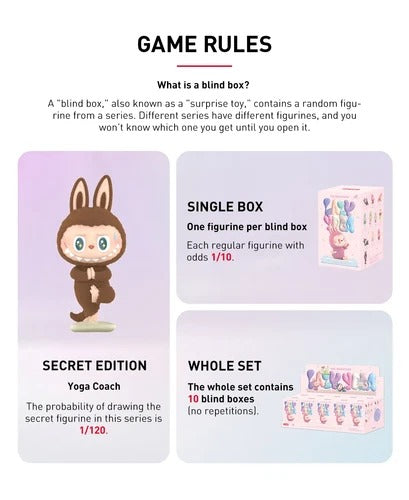 POP MART Labubu THE MONSTERS Lazy Yoga Series Figures Single Blind Box (Random)