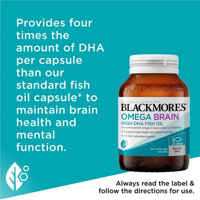 Blackmores Omega Brain High DHA Fish Oil Key Benefits