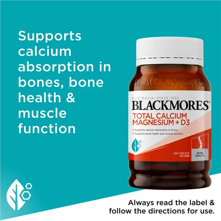 Blackmores Total Calcium Magnesium and D3 Key Benefits