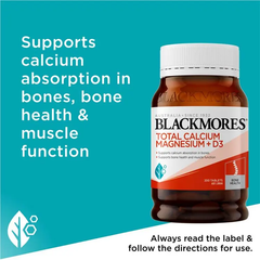 Blackmores Total Calcium Magnesium and D3 Key Benefits