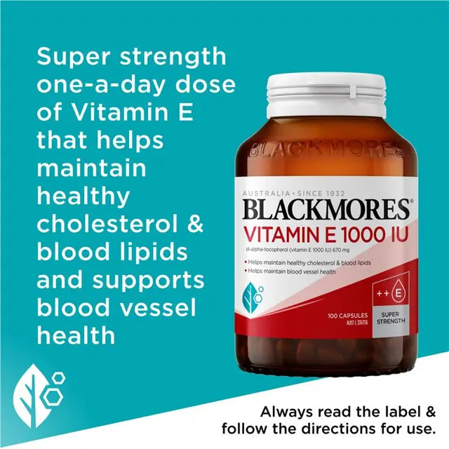 Blackmores Natural Vitamin E 1000IU 100 Capsules