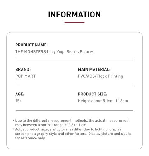 POP MART Labubu THE MONSTERS Lazy Yoga Series Figures Single Blind Box (Random)