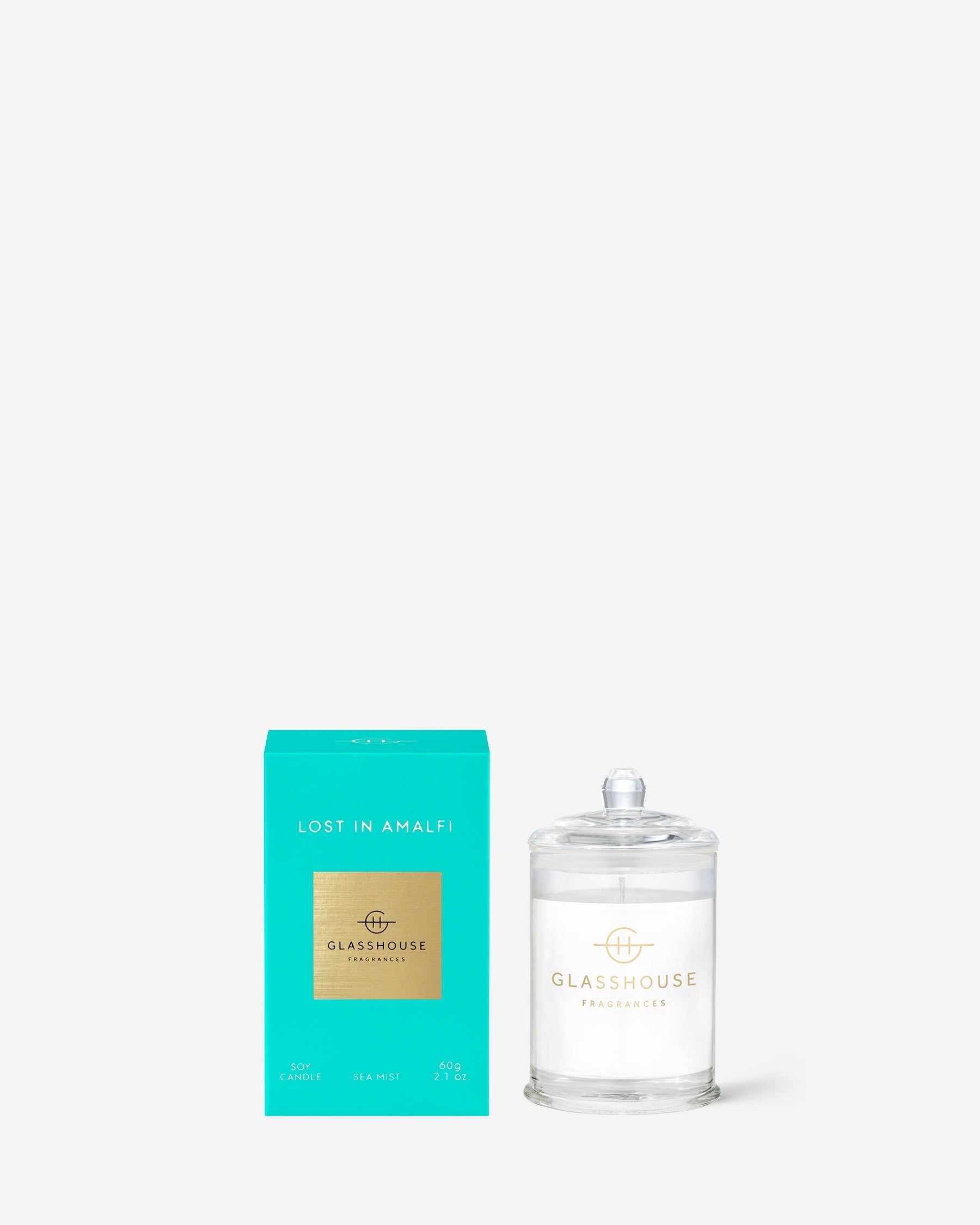 Glasshouse Fragrances Lost in Amalfi 60g Scented Candle with packaging