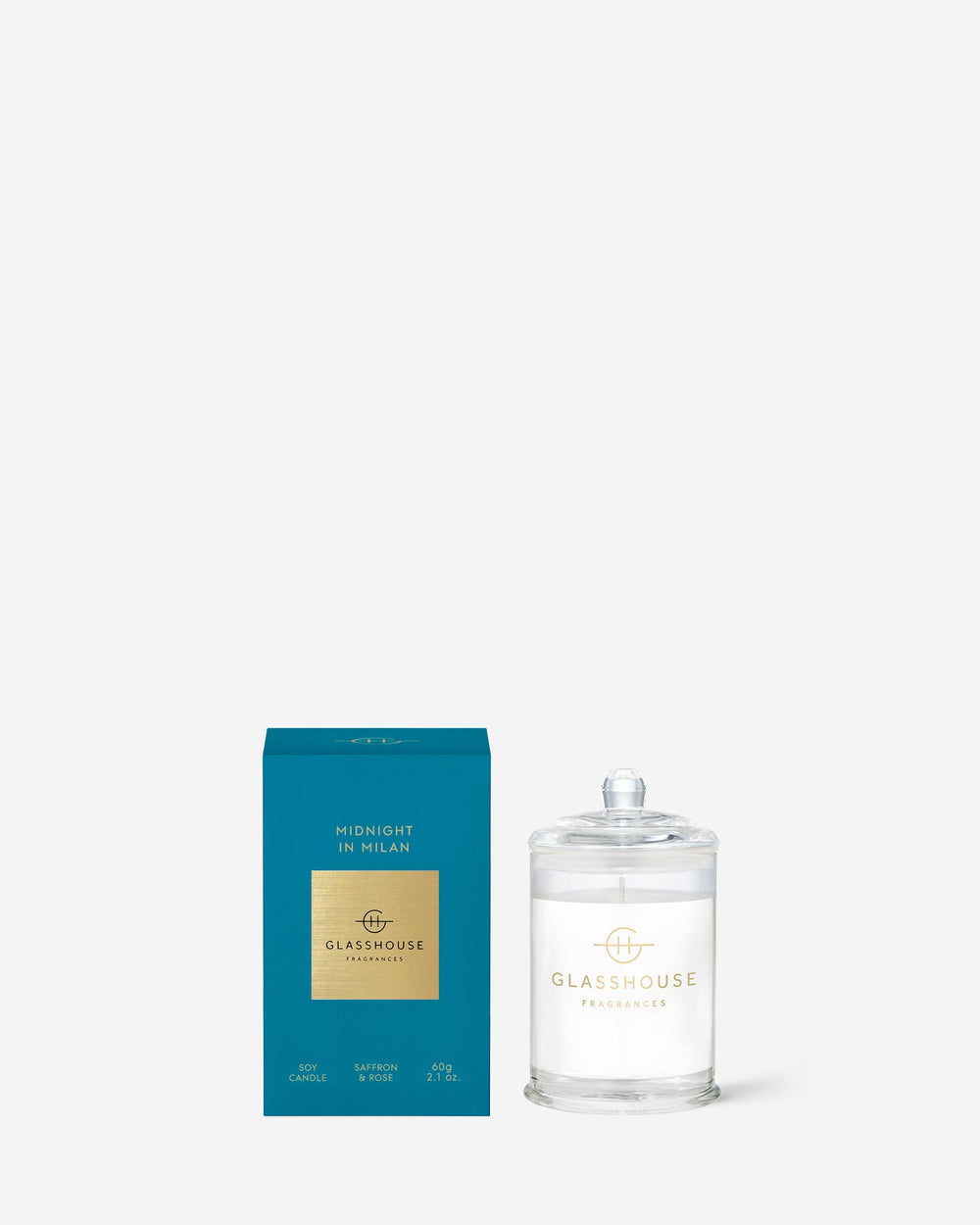 Glasshouse Fragrances Midnight in Milan 60g Scented Candle with packaging