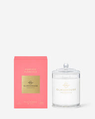 Glasshouse Fragrances Forever Florence 380g Wild Peonies & Lily scented candle with packaging