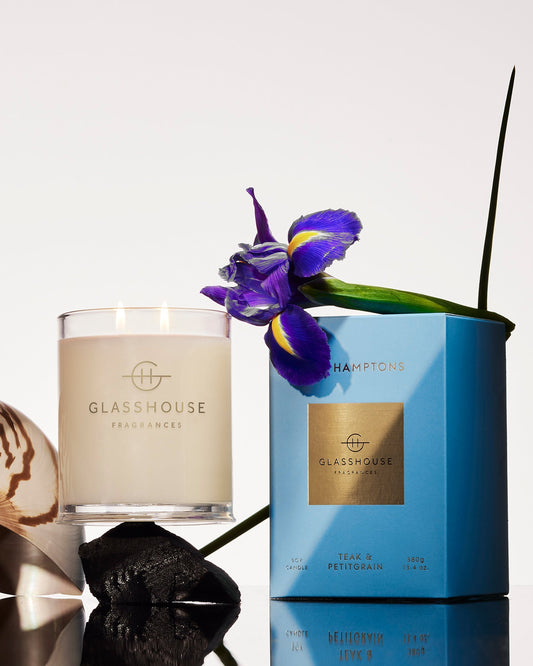 Glasshouse Fragrances The Hamptons 380g scented candle lifestyle image