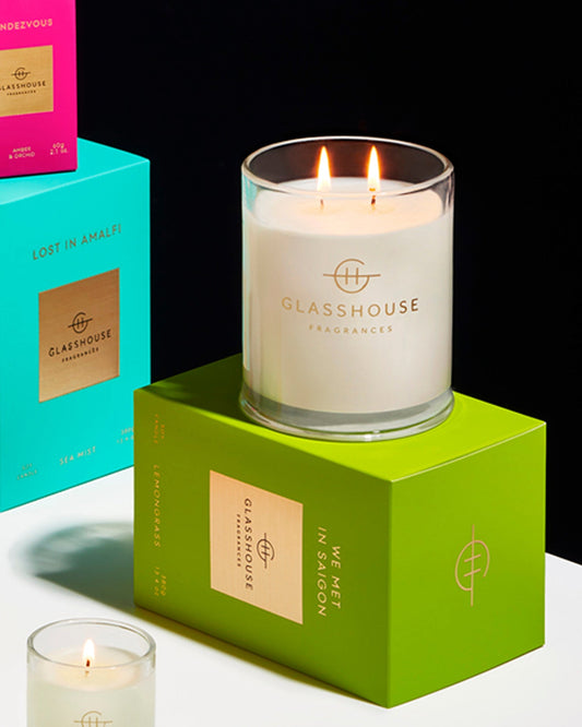 Glasshouse Fragrances We Met in Saigon 380g scented candle lifestyle image