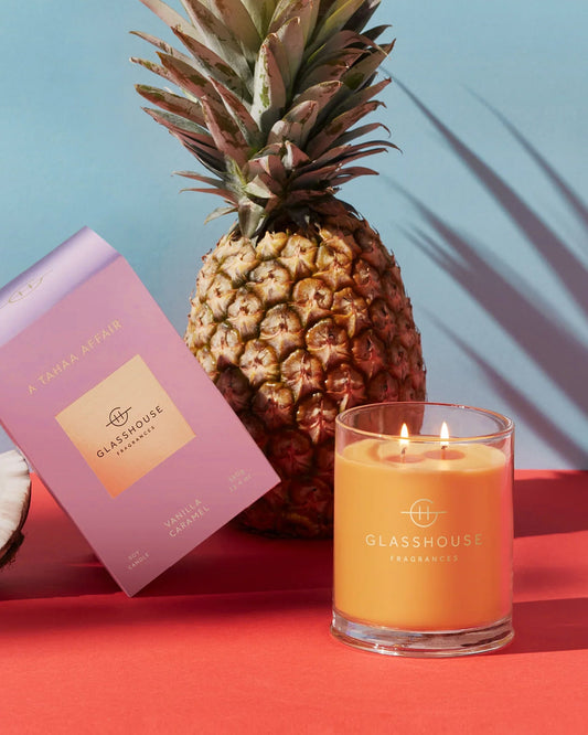 Glasshouse Fragrances A Tahaa Affair 380g scented candle lifestyle image