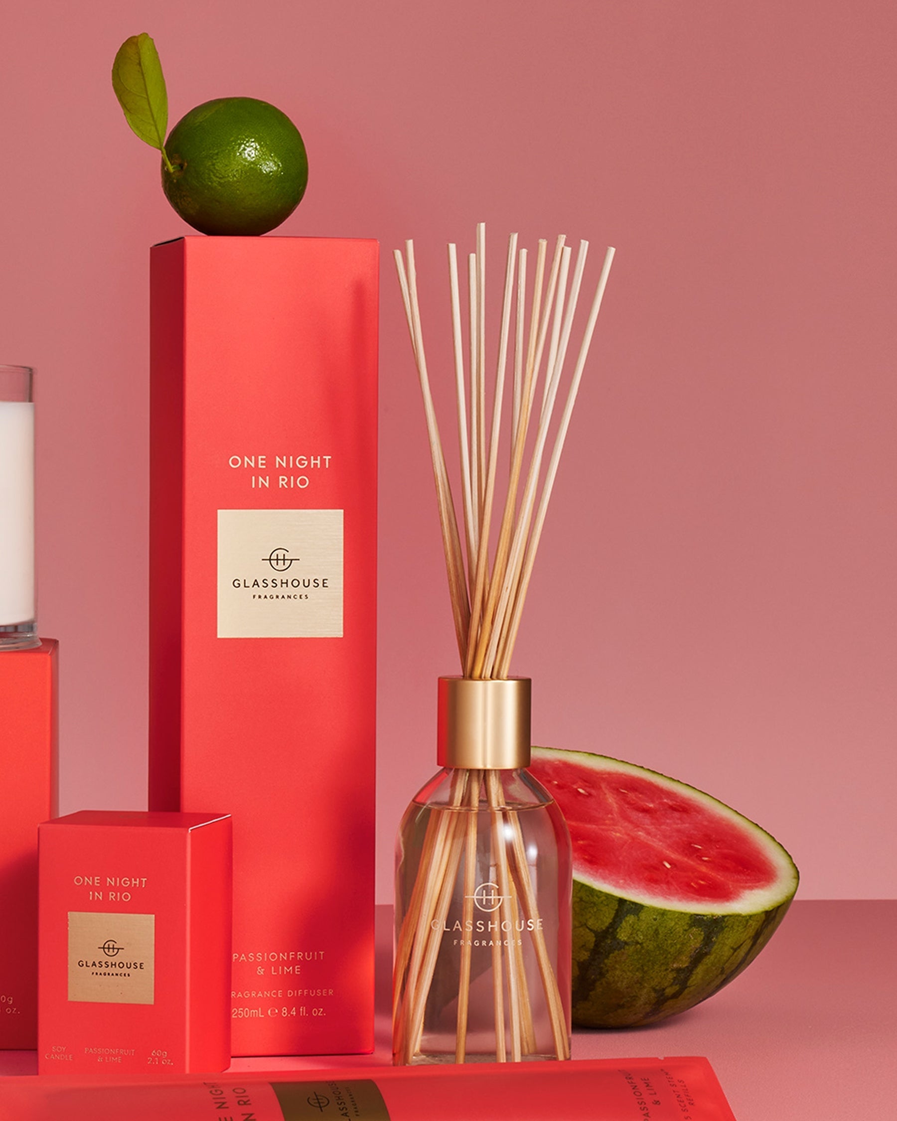 Glasshouse Fragrances One Night in Rio 250mL Fragrance Diffuser lifestyle image