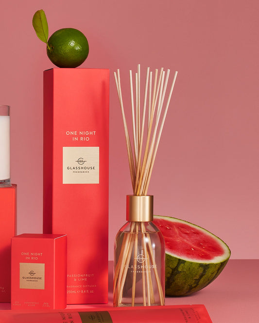 Glasshouse Fragrances One Night in Rio 250mL Fragrance Diffuser lifestyle image