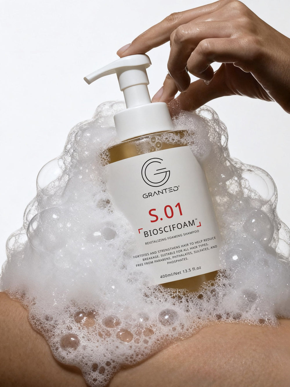 GRANTED S.01 Revitalising Foaming Shampoo 400mL foaming pump product image