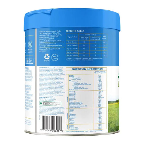 Bellamy's Organic Infant Formula Step 1 800g