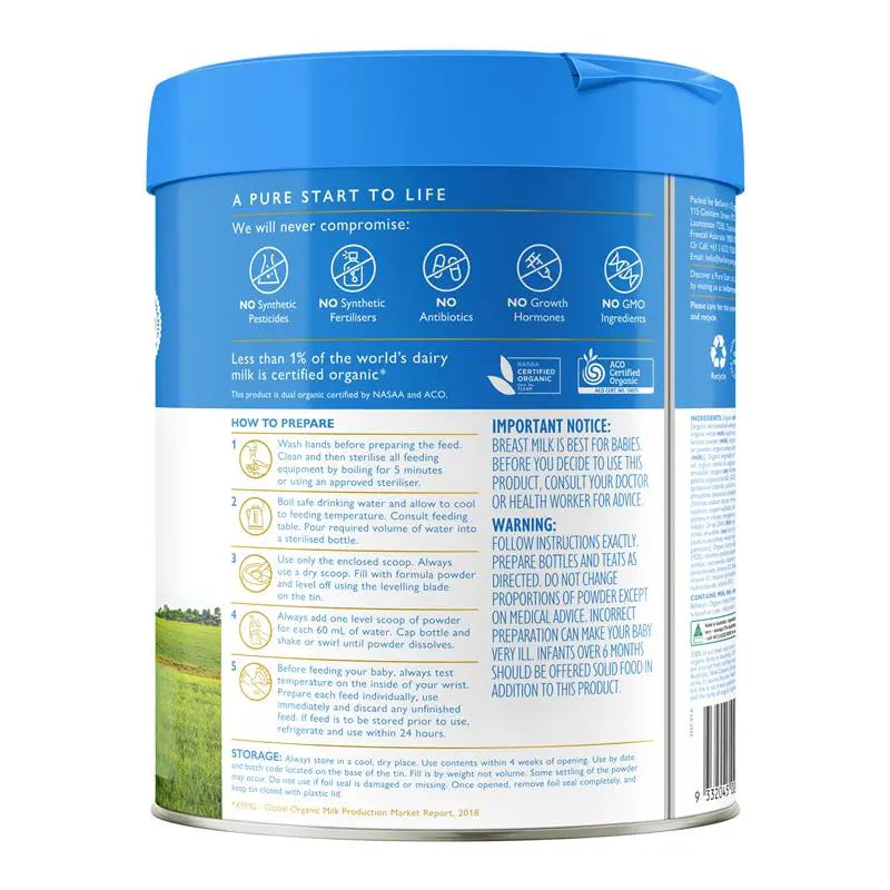 Bellamy's Organic Infant Formula Step 1 800g