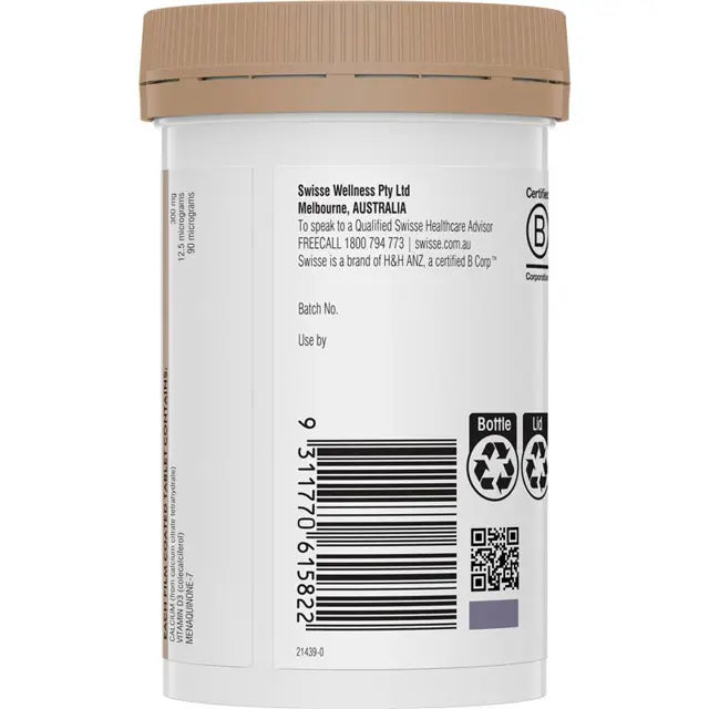 Swisse Ultiboost Calcium + D3 + K2 60 Tablets