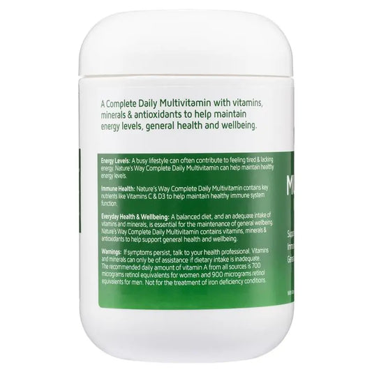 Nature's Way Complete Daily Multivitamin supplement facts