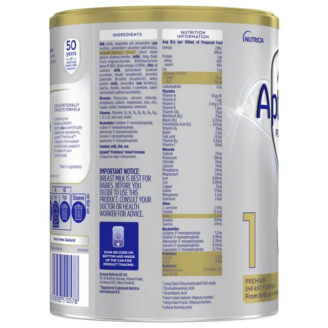Aptamil Profutura 1 Infant Formula 800g packaging information