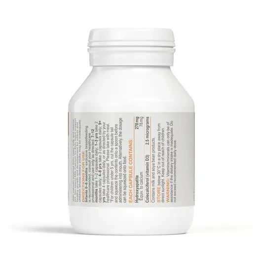 Bio Island Milk Calcium for Kids 90 Capsules side label