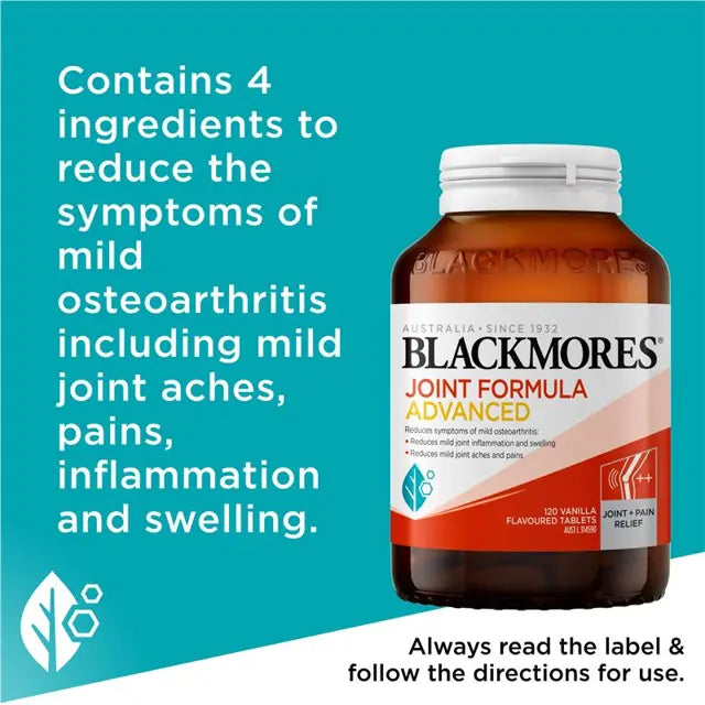Blackmores Joint Formula Advanced key ingredients glucosamine chondroitin