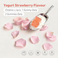 Teddi Lab by Unichi Pre & Probiotics Gummy 60 Gummies Yogurt Strawberry flavour and directions image