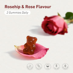 Teddi Lab by Unichi Rose Collagen Gummy 60 Gummies Rosehip & Rose flavour and directions image