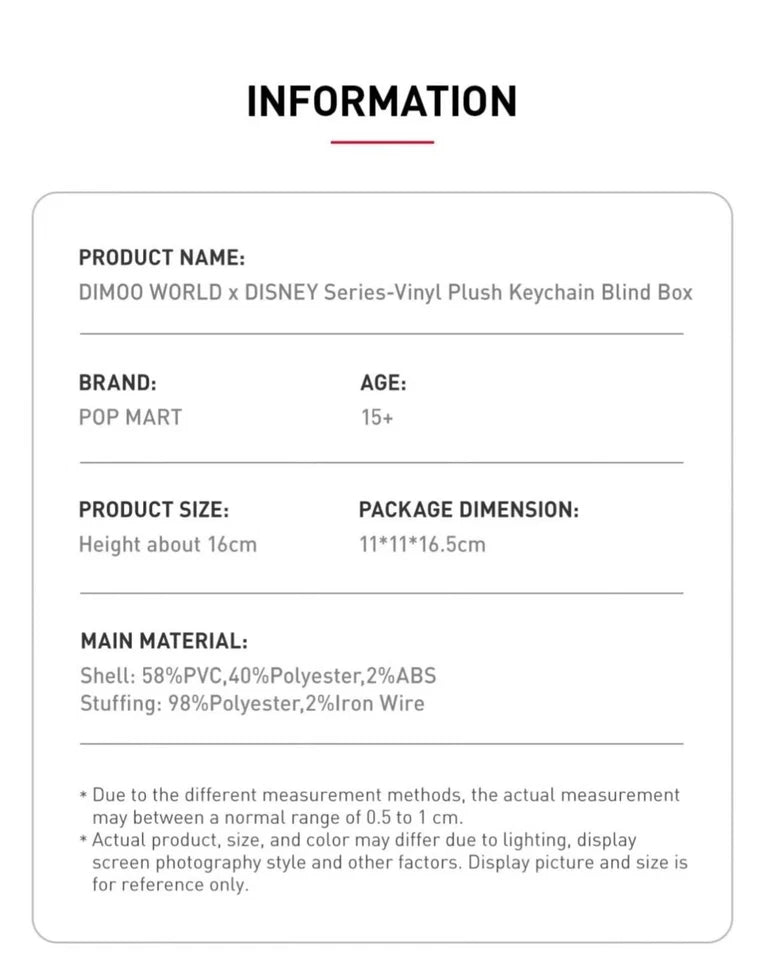 POP MART DIMOO WORLD × DISNEY Series product information