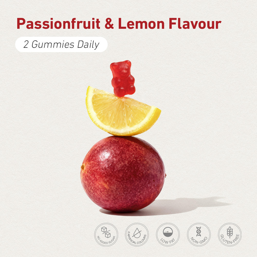 Teddi Lab by Unichi Saffron Gummy PRO 60 Gummies Passionfruit & Lemon flavour and directions image